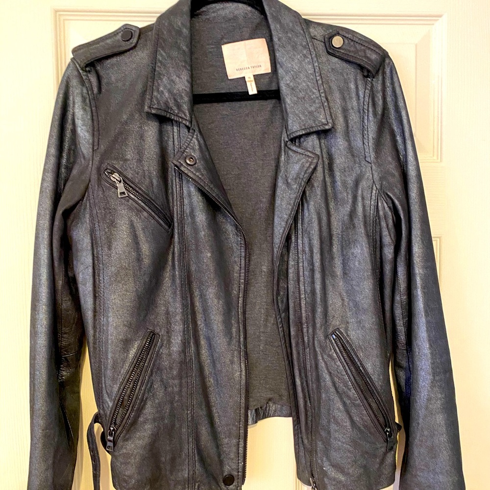Rebecca Taylor size 10 leather biker jacket